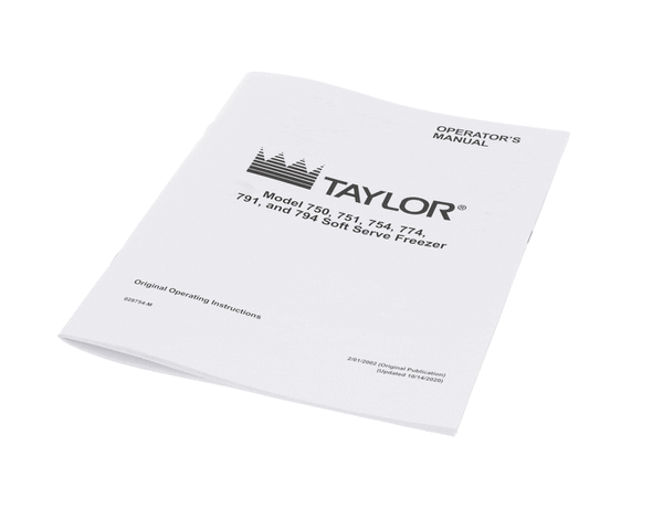 TAYLOR FREEZERS 028754-M MAN-OPER 700 FREEZEMASTER
