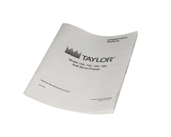 TAYLOR FREEZERS 028749-M MAN-OPER 150/152/162/168