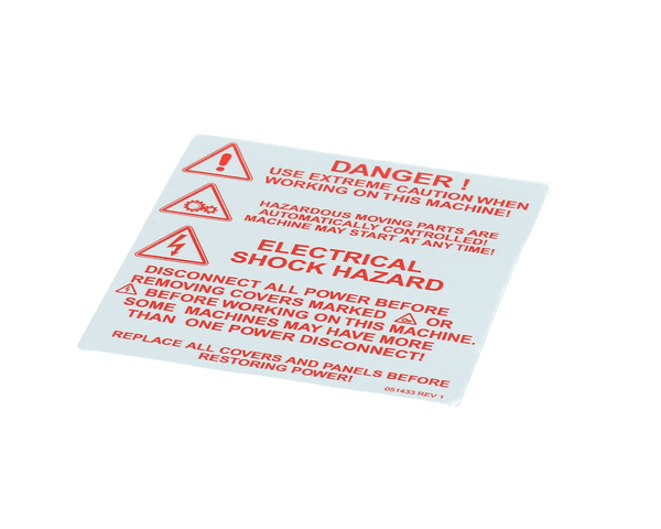 TAYLOR FREEZERS 051433 LABEL-WARN-COVER